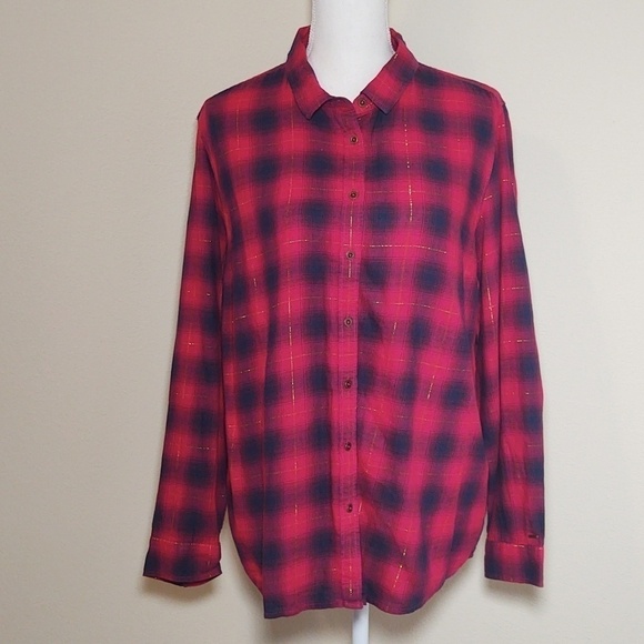 Tommy Hilfiger Tops - Tommy Hilfiger Women's Long Sleeve Button Up Plaid Shirt